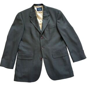 mens green‎ navy gingham Nautica blazer jacket sport suit coat wool classic 40 S